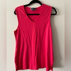 Karen Scott Red Sleeveless Tank Top Large